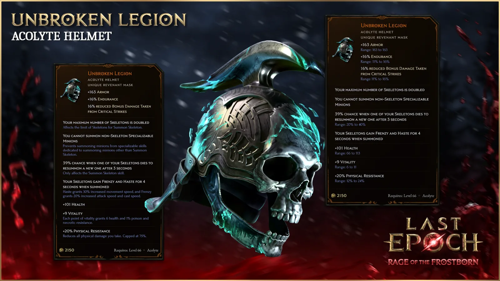 Unbroken Legion helmet and skeleton modifiers