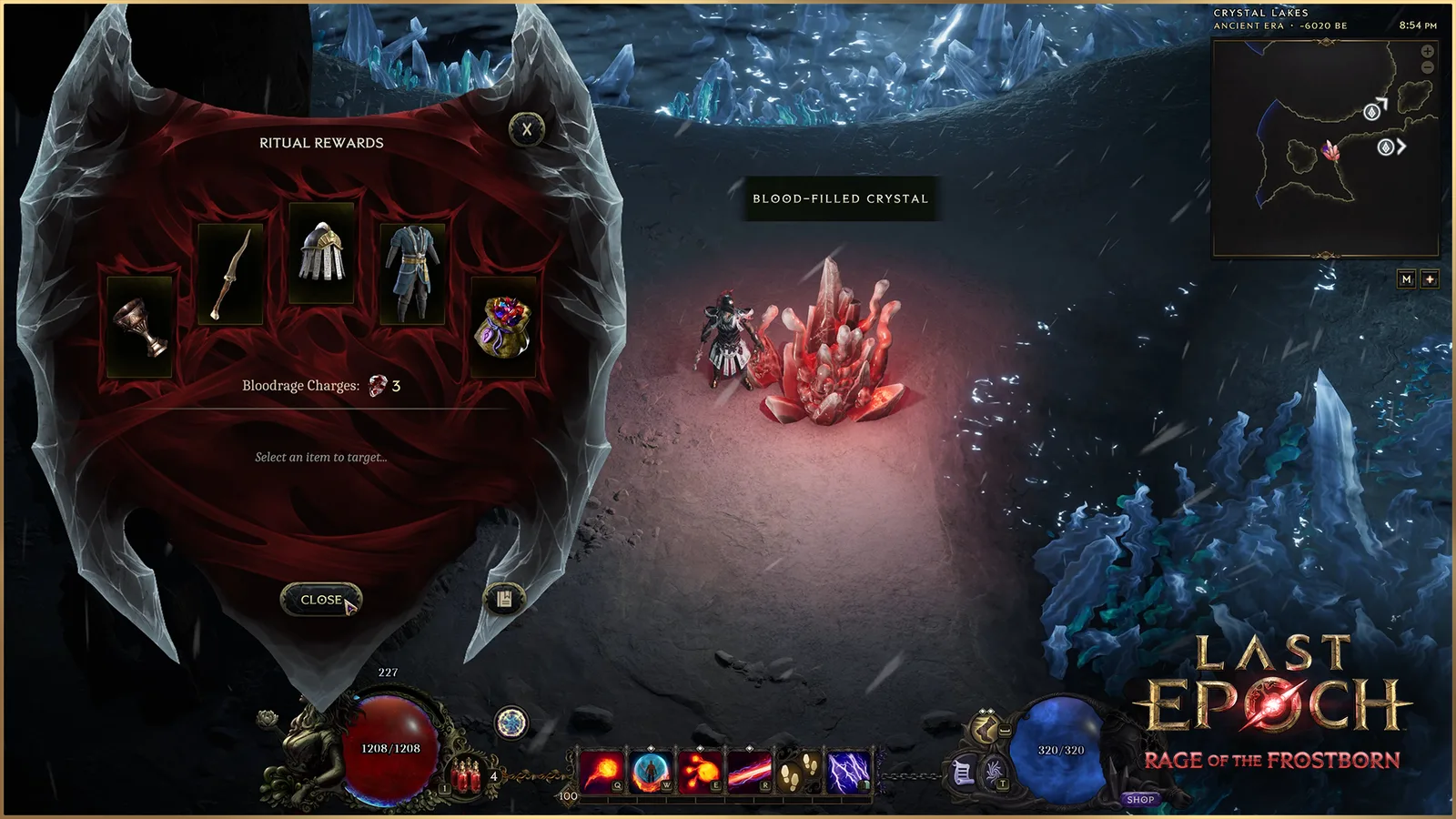 Rage of Morditas reward selection interface