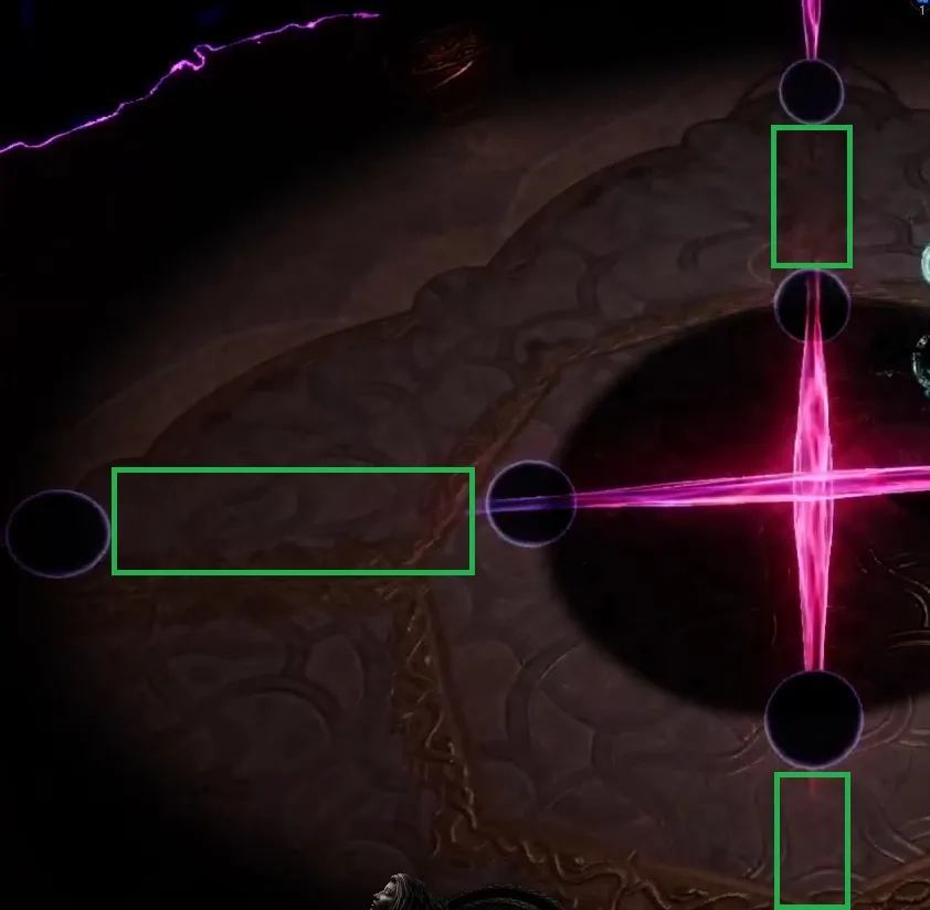 Julra rotating void beams with marked safe gaps